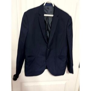 Topman Blazer Mens 46R Skinny Fit 87J61TNAV Textured Navy Blue EUC